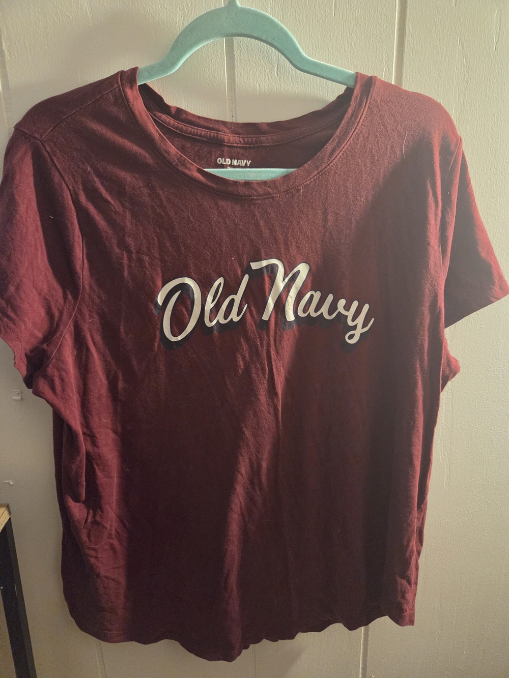 Old Navy Womens Maroon Logo Tee